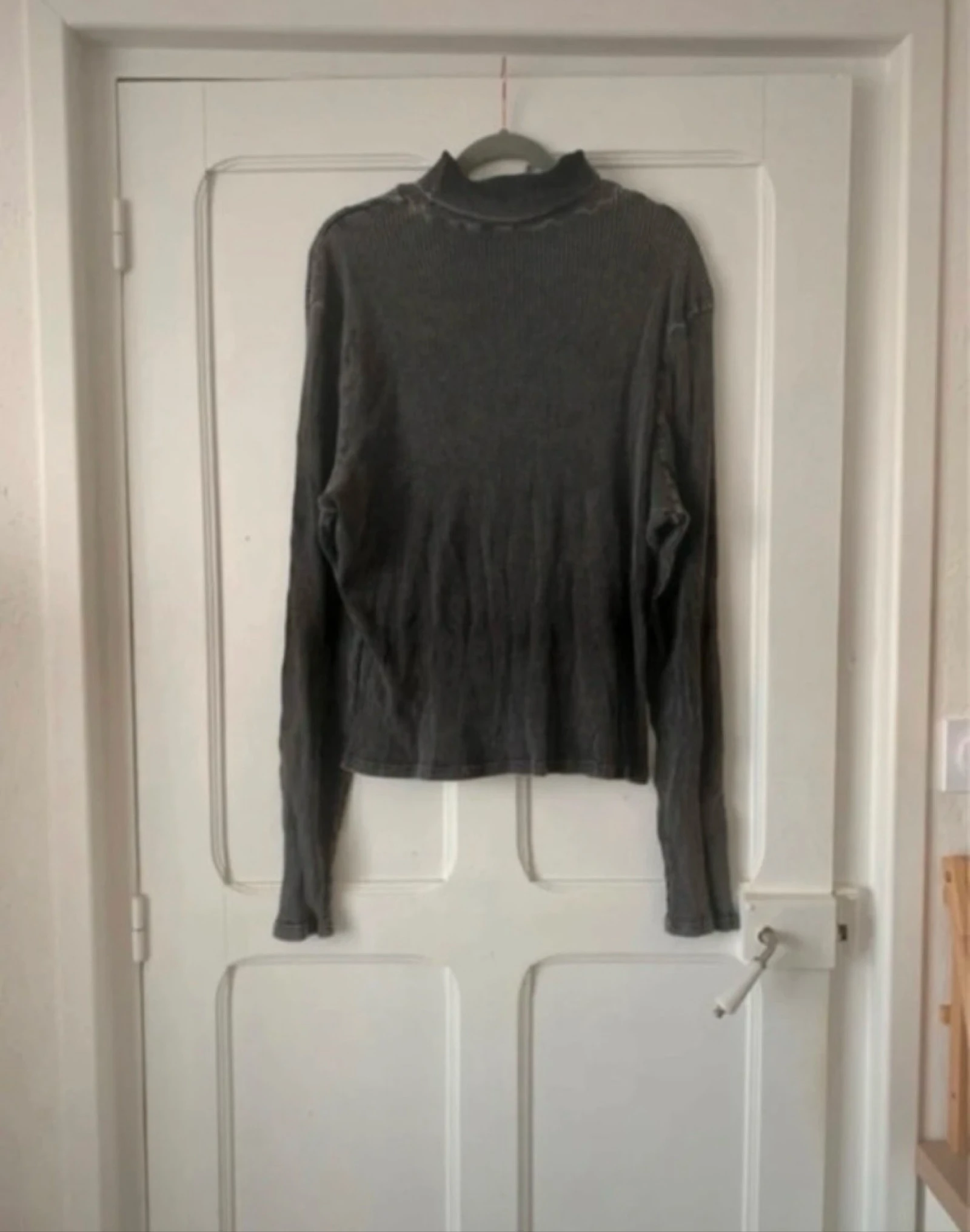 Pull à col roulé côtelé gris foncé femme - Taille 4XL Curve